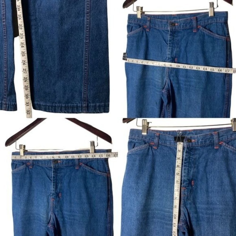 1970s Faded Glory By Appendagez Wide Leg Blue Jea… - image 4